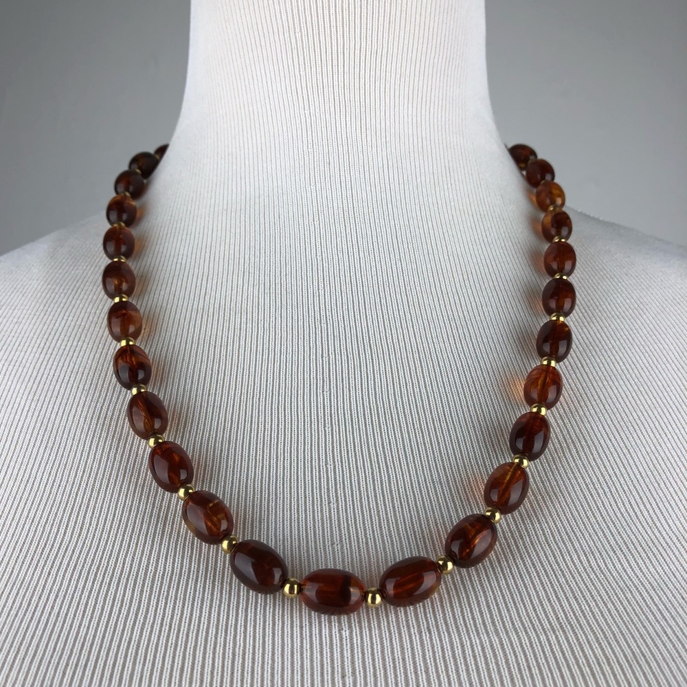 Vintage Amber Beaded Necklace